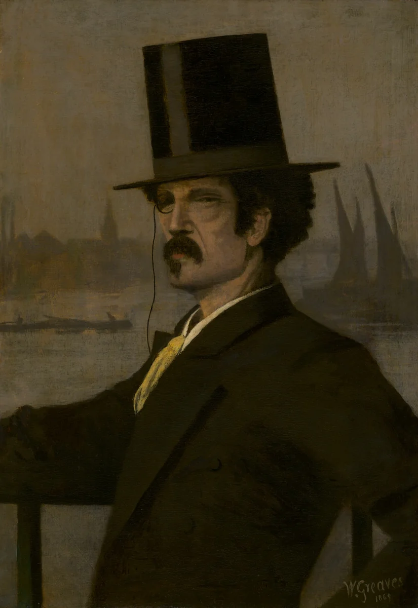 James McNeill Whistler by Walter Greaves, painting, 1869