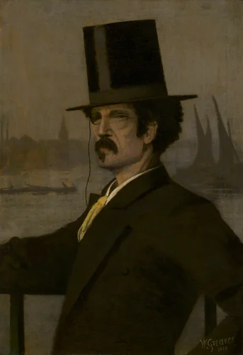 James McNeill Whistler by Walter Greaves, painting, 1869
