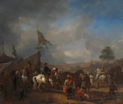 A Horse Fair near an Army Camp by Philips Wouwerman, painting, 1665-1668