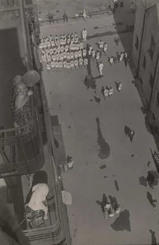 Assembling for a Demonstration by Aleksandr Rodchenko, photograph, 1928