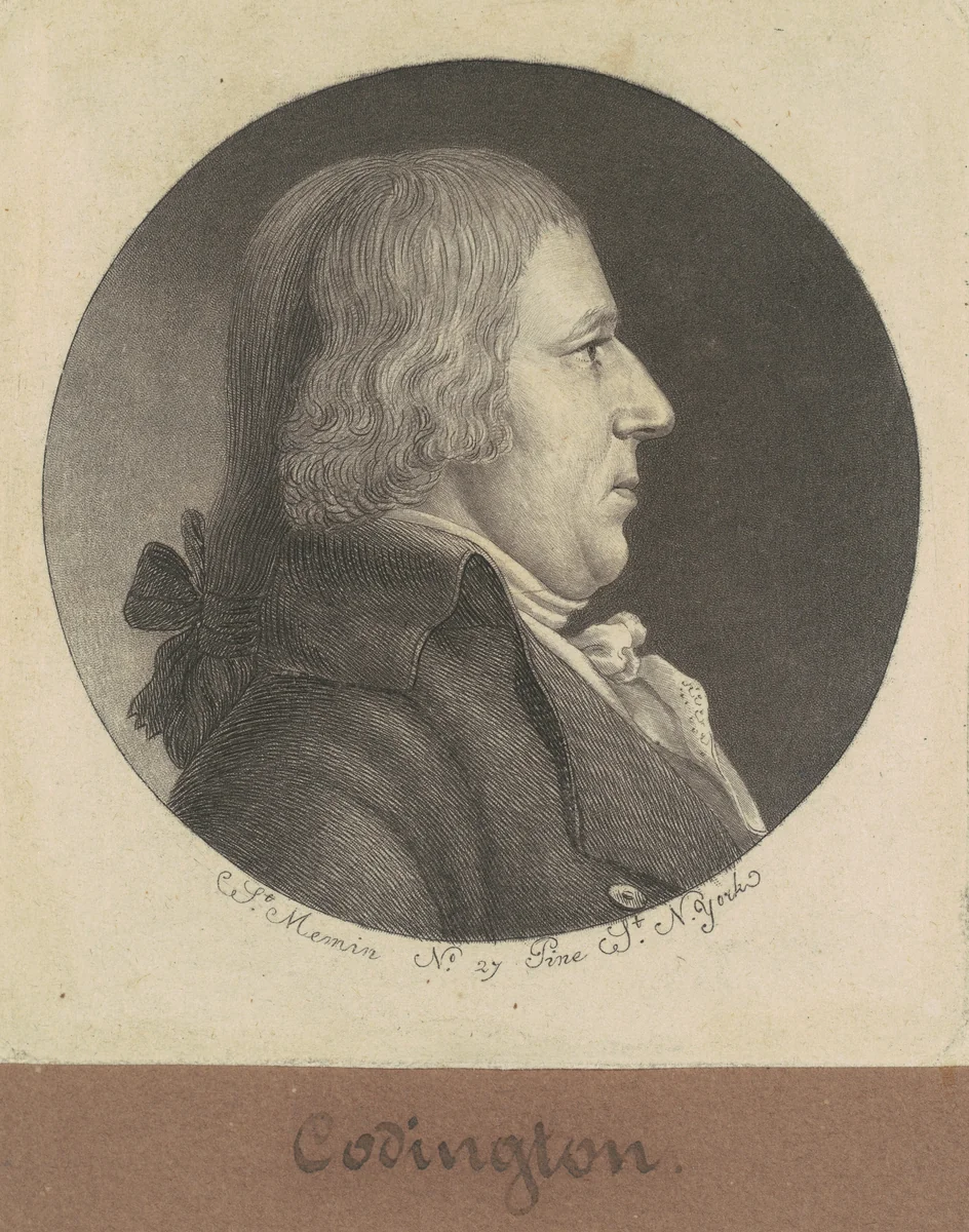 Coddington by Charles B. J. Févret de Saint-Mémin, print, 1797