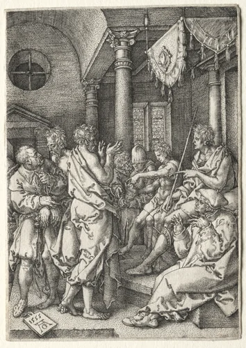 The Story of Susanna: Daniel Cross-Examining the Elders by Heinrich Aldegrever, print, 1517-1599
