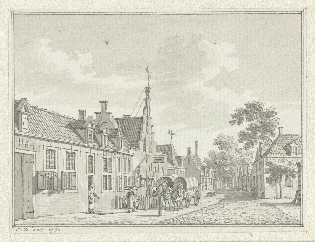 Gezicht te 's-Gravenpolder by Jan Bulthuis, drawing, 1792