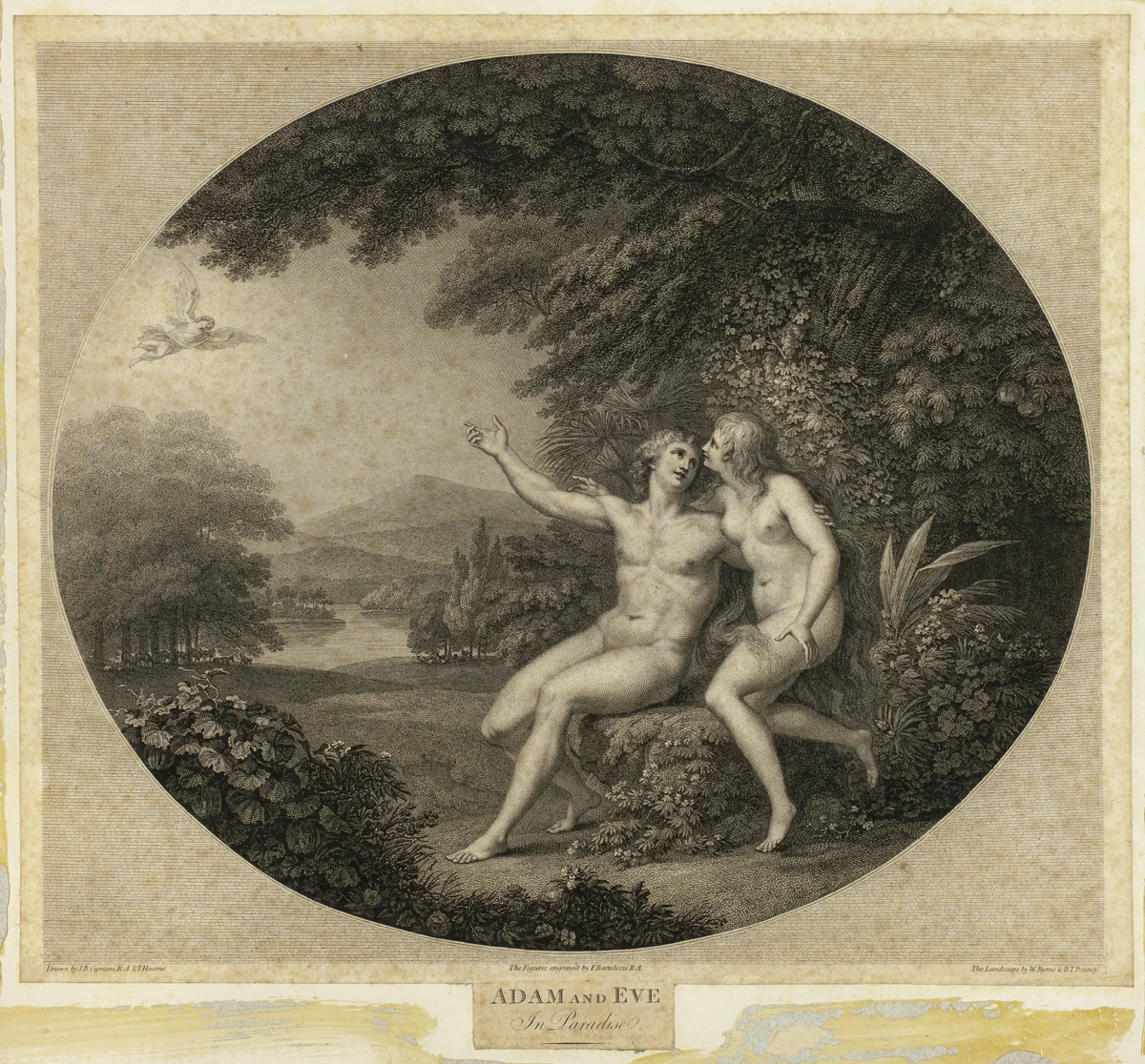 Adam and Eve in Paradise by Francesco Bartolozzi, print, 1747-1815