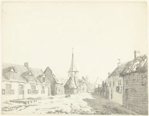 Gezicht te Overzande op Zuid-Beveland by anonymous, drawing, 1700-1800