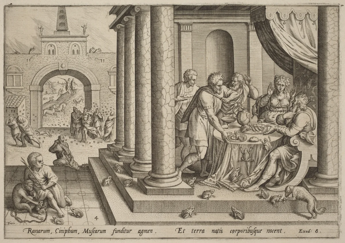 The Invasion of the Frogs by Jan Sadeler
Maarten van Cleef
Gerard de Jode, print, 1553-1619