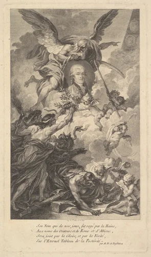 Portrait of Simon-Nicolas-Henri Linguet by Augustin de Saint-Aubin, print, 1780