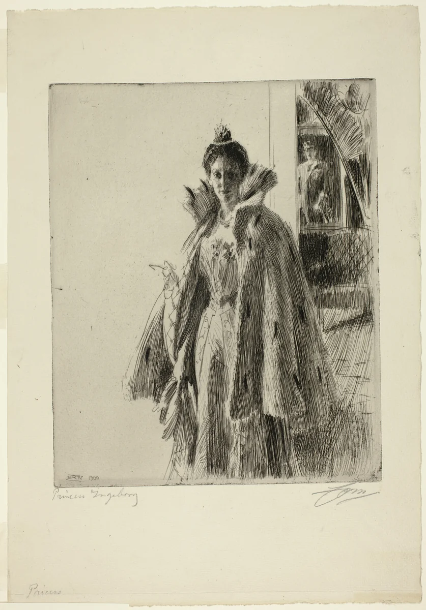 H. R. H. Princess Ingeborg of Sweden I by Anders Zorn, print, 1900
