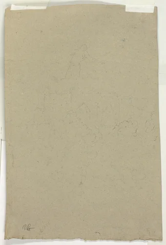 Sketch of Treetops and Figure by Pierre Antoine Mongin, drawing, 1781-1827