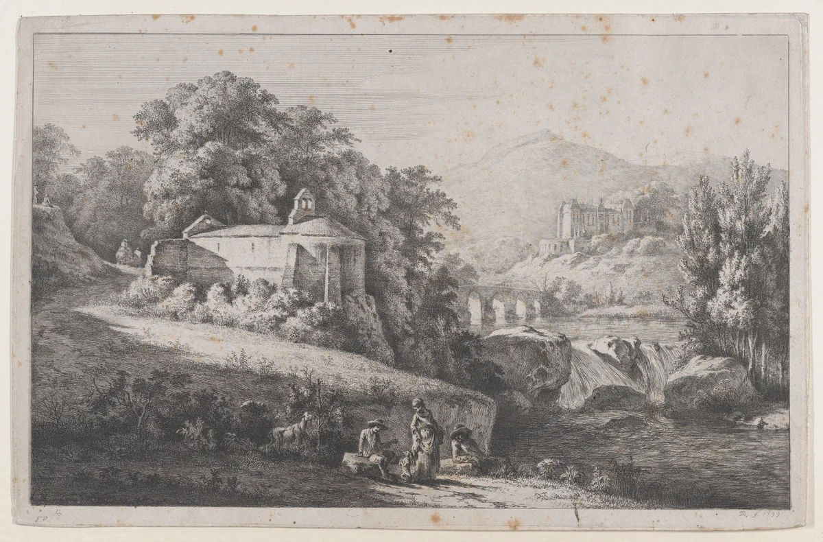 Old Chapel at Châtillon-d'Azergues by Jean Jacques de Boissieu, print, 1799