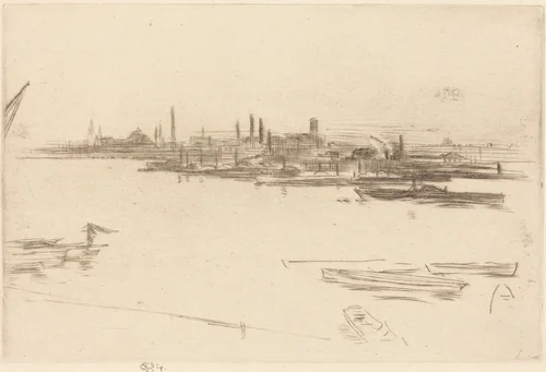 Battersea Morn by James McNeill Whistler, print, 1875