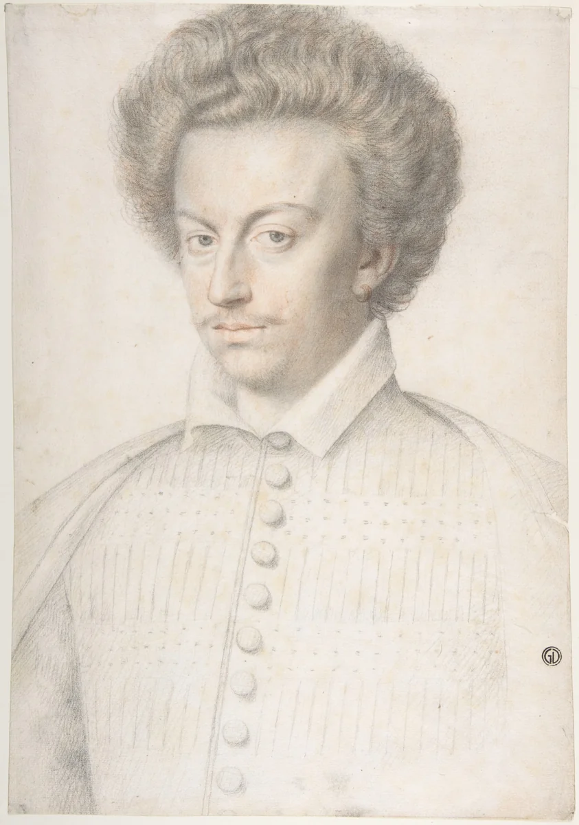 Portrait of a Man (Louis de Lorraine?, 1555–1588) by anonymous, drawing, 1500-1599
