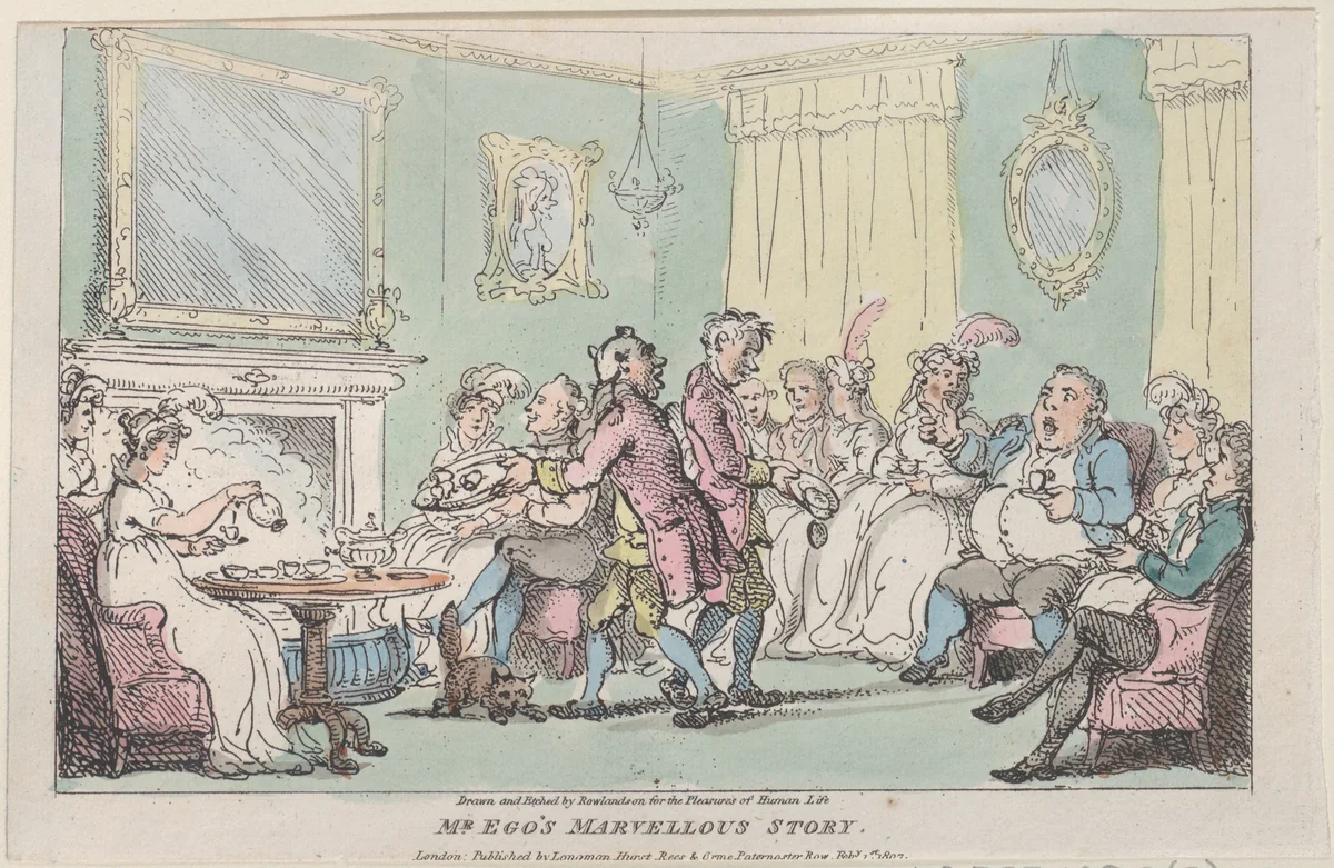 Mr. Ego's Marvellous Story by Thomas Rowlandson, print, 1807