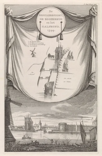 Regulierspoort van Amsterdam by Jan Goeree, print, 1680-1731