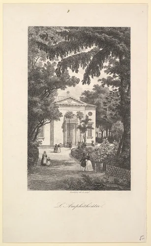Amphitheater of the Botanical Gardens, Paris by Charles-François Daubigny, print, 1842