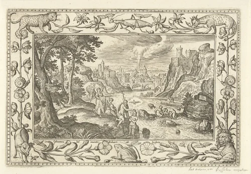 Doop van Christus by Unknown, print, 1582-1586