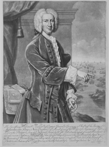 William Shirley, Governor of Massachusetts by Peter Pelham, print, 1747