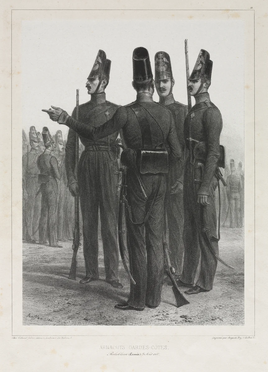 Arnoutes Gardes-Côtes by Auguste Raffet, print, 1841