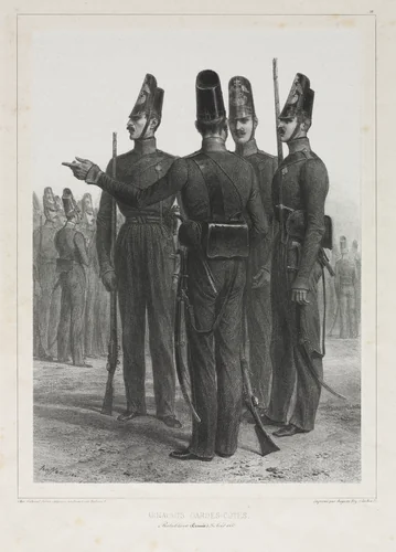 Arnoutes Gardes-Côtes by Auguste Raffet, print, 1841