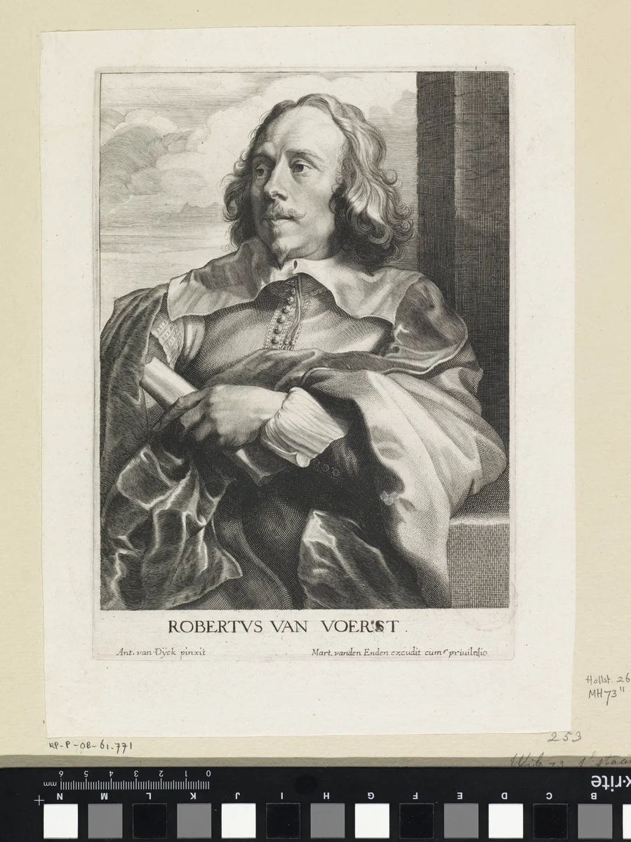 Portret van Robert van Voerst by Robert van Voerst, print, 1625-1636