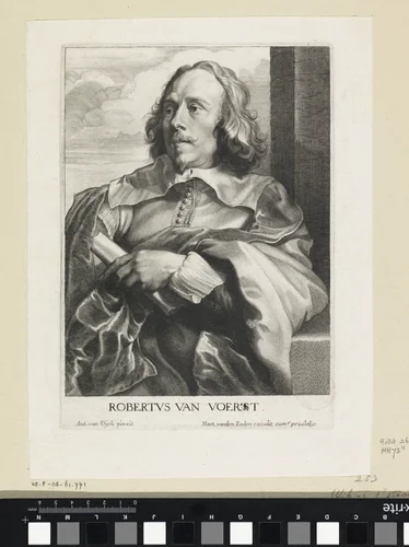 Portret van Robert van Voerst by Robert van Voerst, print, 1625-1636