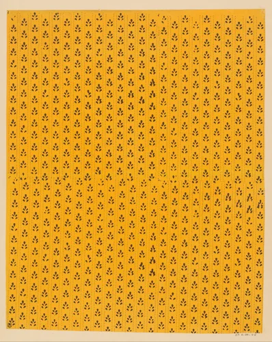 Blad met banenpatroon van stippellijnen en bladmotief by anonymous, print, 1800-1900