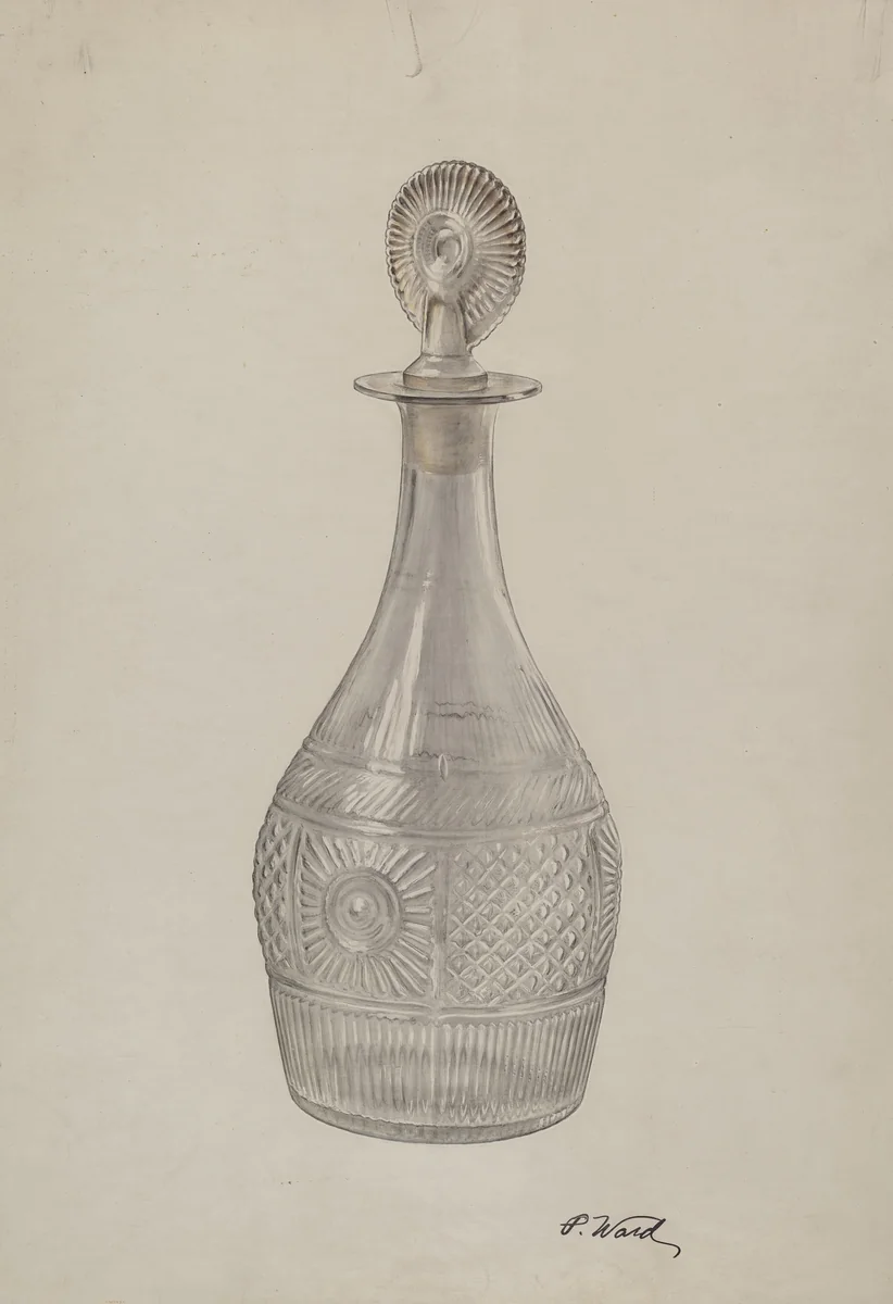 Decanter by Paul Ward, index of american design, 1935-1942