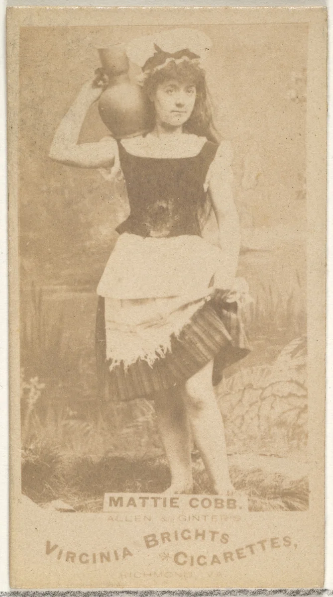 Mattie Cobb, from the Actors and Actresses series (N45, Type 1) for Virginia Brights Cigarettes by Allen & Ginter, photograph, 1885-1891