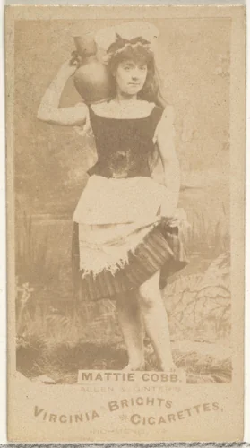 Mattie Cobb, from the Actors and Actresses series (N45, Type 1) for Virginia Brights Cigarettes by Allen & Ginter, photograph, 1885-1891