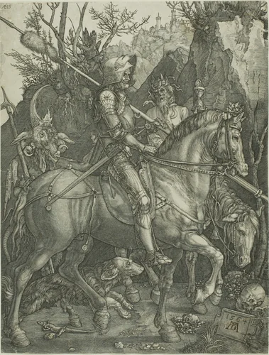 Knight, Death, and Devil by Jan Wierix, print, 1564