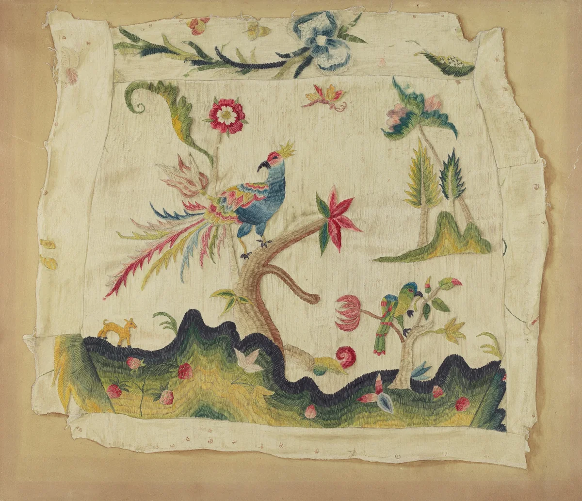 Crewel Embroidered Chair Seat by Phyllis Dorr, index of american design, 1936