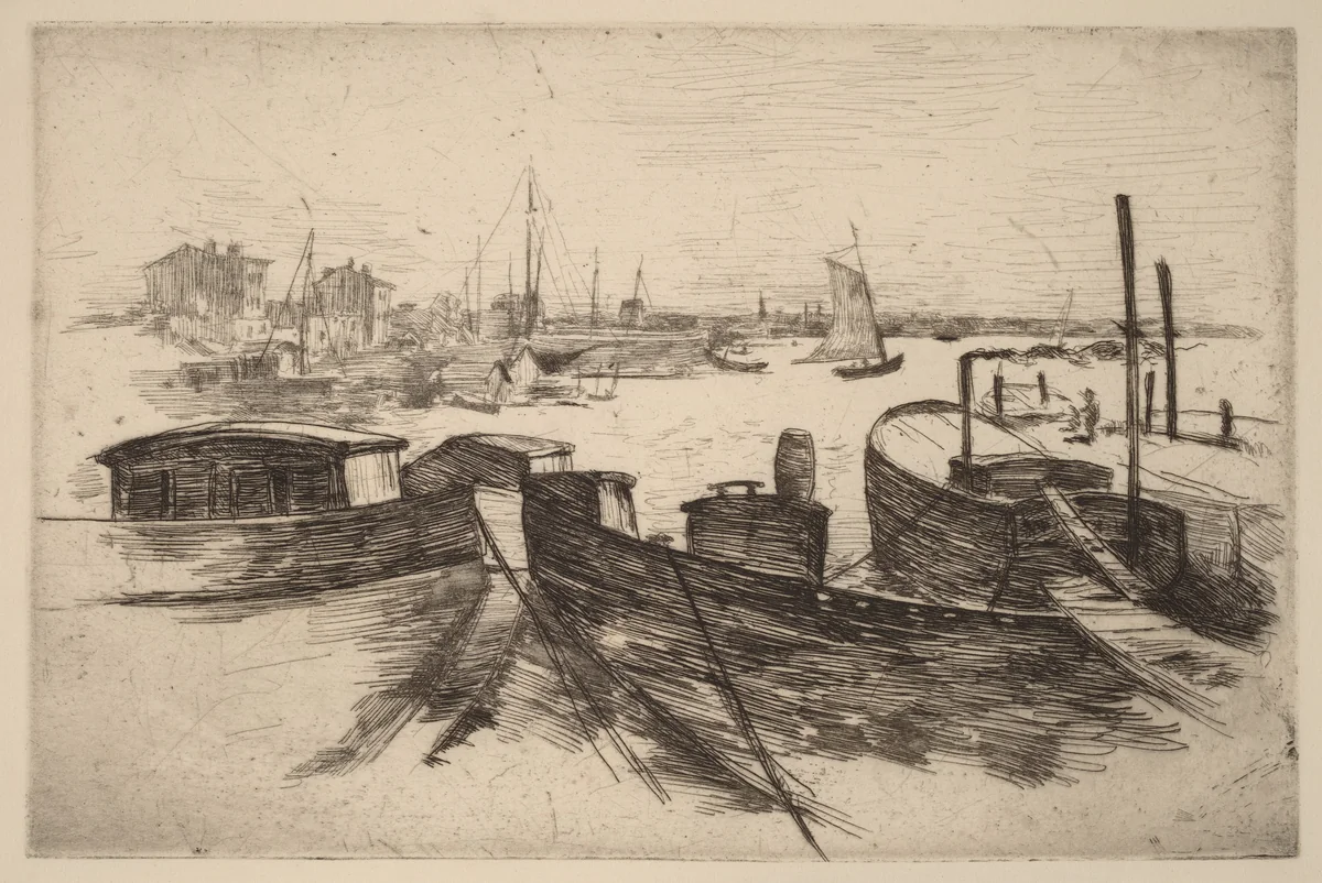 The Harbor, Bridgeport by John Henry Twachtman, print, 1885-1921