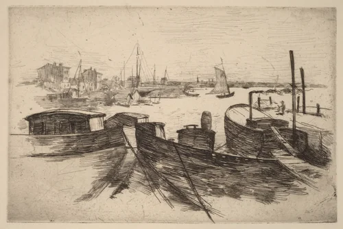 The Harbor, Bridgeport by John Henry Twachtman, print, 1885-1921