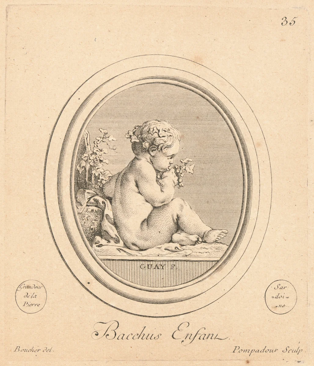 Bacchus enfant by François Boucher, print, 1782