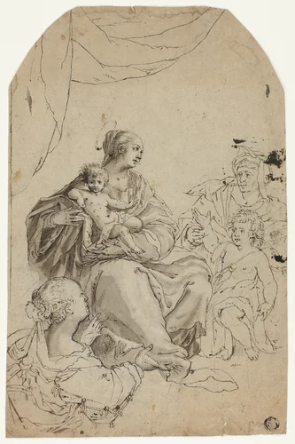 Madonna and Child with Saints Elizabeth, John and Anne by Raphael Sadeler
Hans von Aachen, drawing, 1572-1616