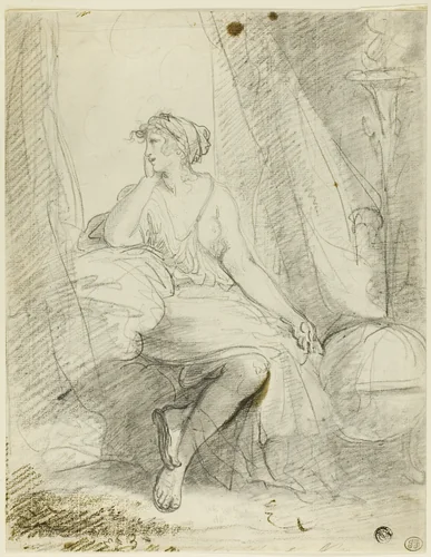 Seated Woman by John Hoppner, drawing, 1778-1810
