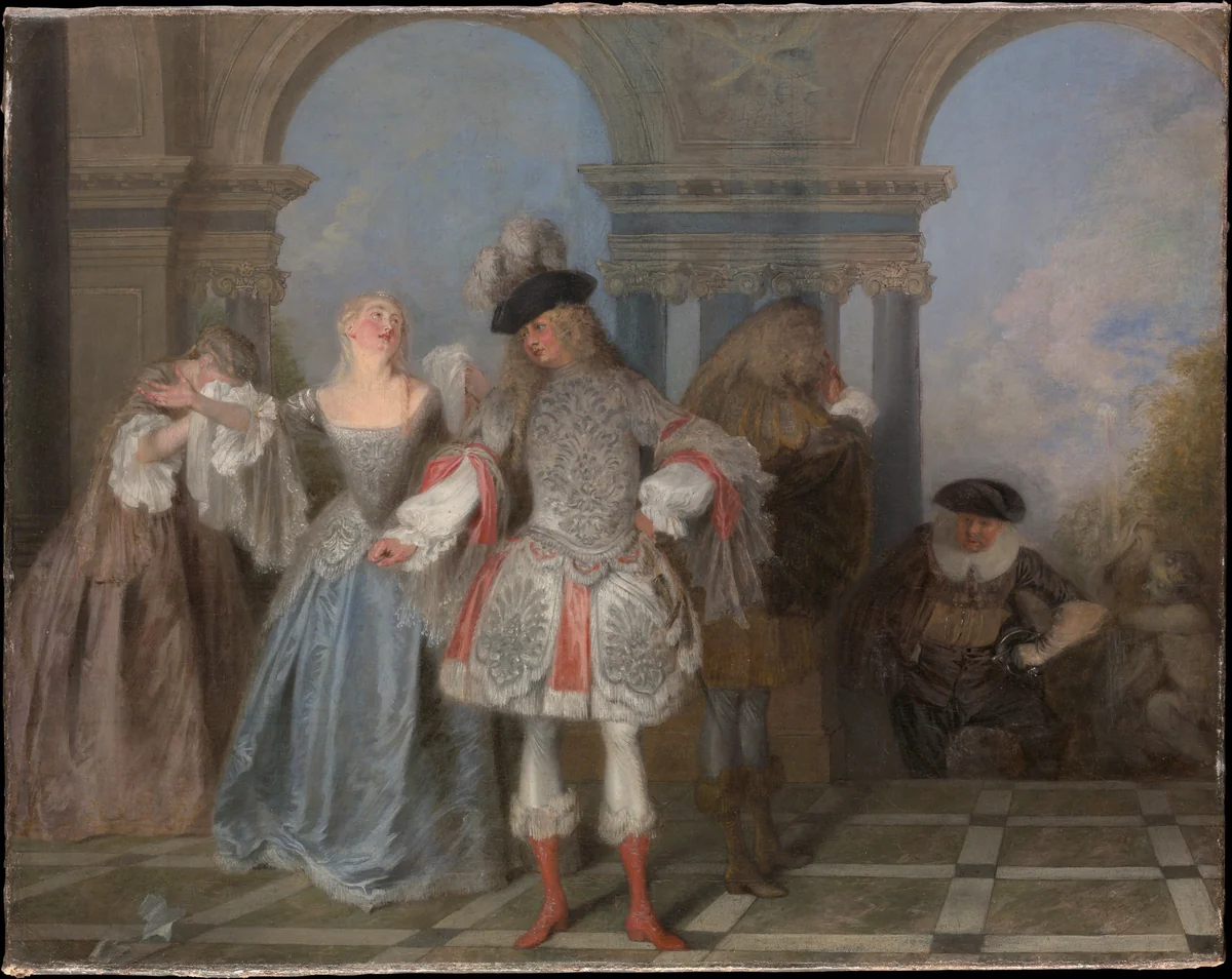 The French Comedians by Antoine Watteau, painting, 1715-1725