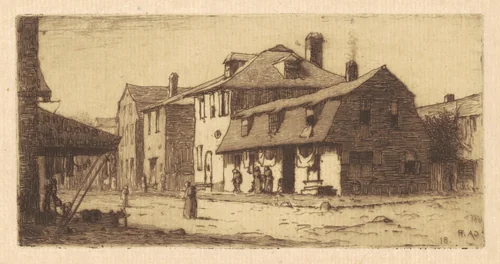 Thames Street, Newport by Charles A. Platt, print, 1881