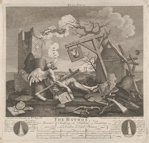 Tailpiece, or The Bathos by William Hogarth, print, 1764