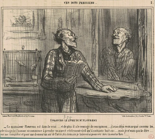 Toujours le livre de M. Flourens by Honoré Daumier, print, 1855