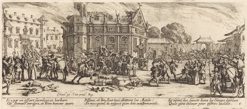 Destruction of a Convent by Jacques Callot, print, 1633