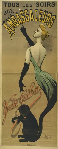 Tous les Soirs aux Ambassadeurs, Yvette Guilbert by Henri Dumont, design, 1900