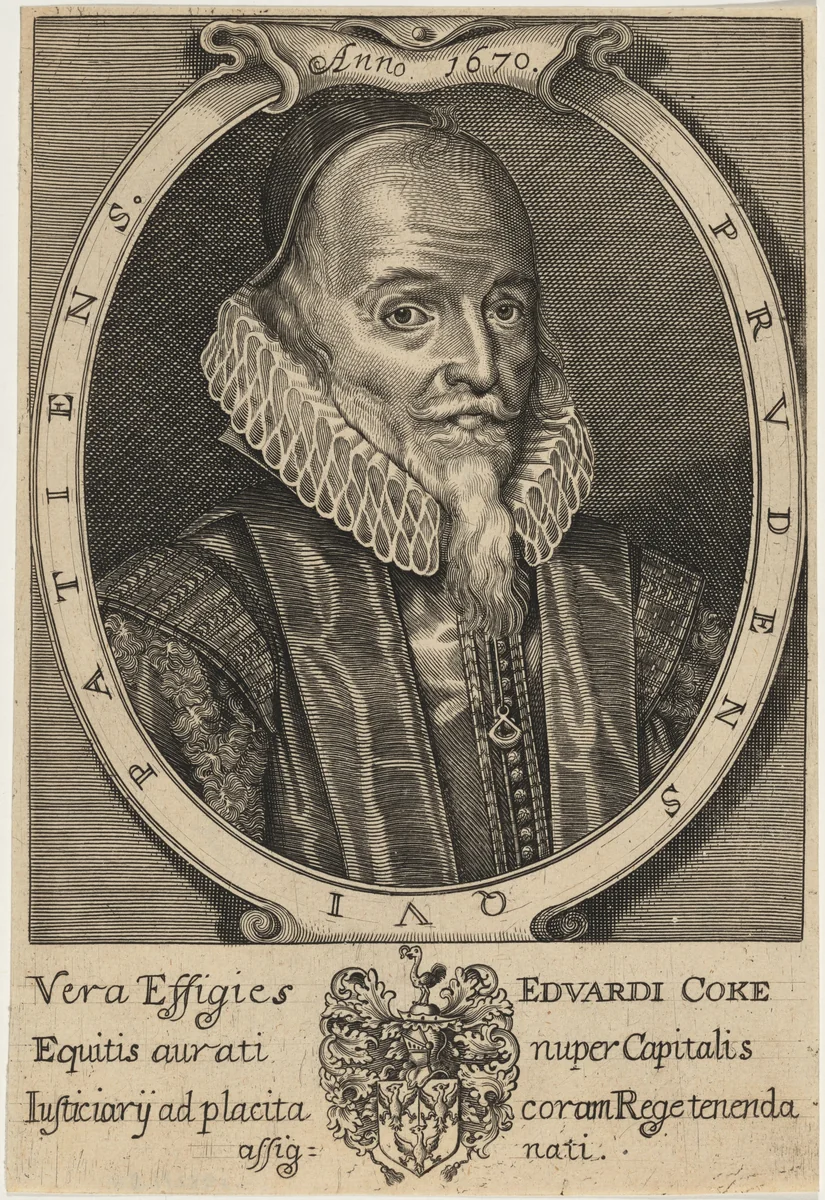 Sir Edward Coke by John Payne, print, 1670