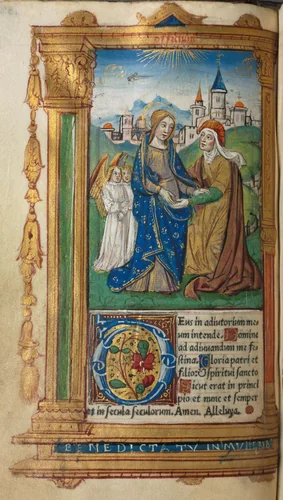 Printed Book of Hours (Use of Rome): fol.29v, The Visitation by Guillaume Le Rouge, book, 1510
