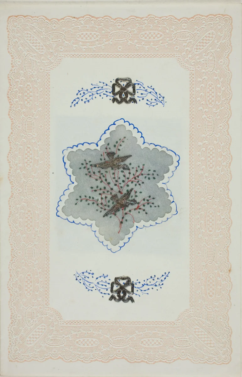 Untitled Valentine (Silver Birds on Blue) by Unknown Artist, other, 1801-1900
