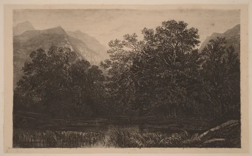 Mountain Pond by Alexandre Calame, portfolio, 1838-1850