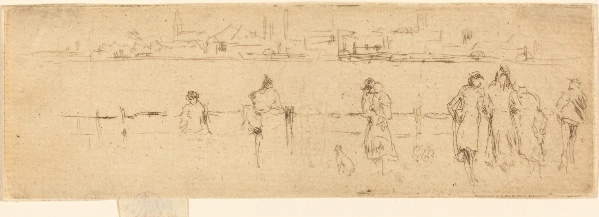 A Sketch of the Embankment by James McNeill Whistler, print, 1884-1886