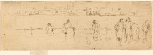 A Sketch of the Embankment by James McNeill Whistler, print, 1884-1886