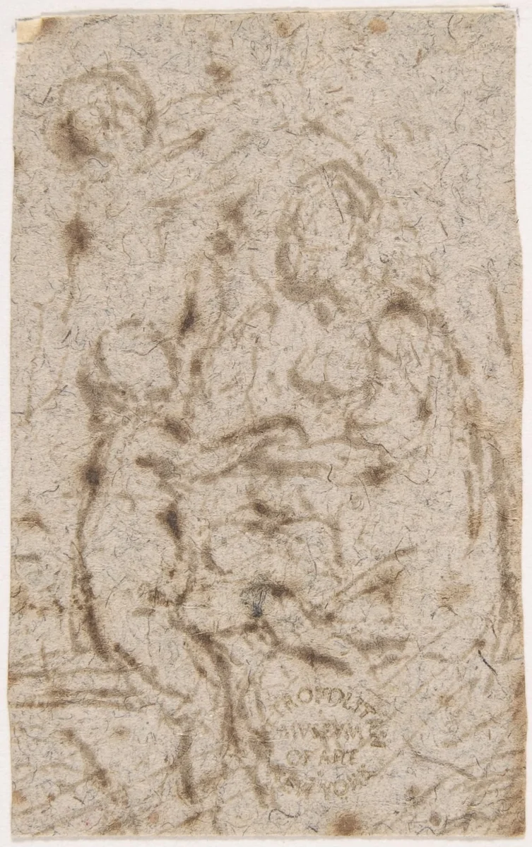Madonna and Child (recto); Madonna and Child (verso) by anonymous, drawing, 1500-1600