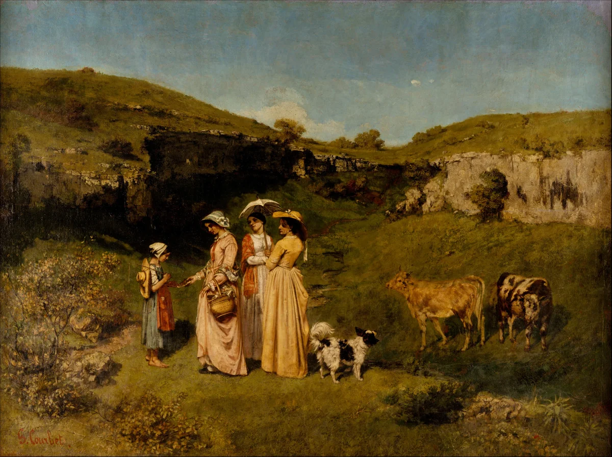 Young Ladies of the Village by Gustave Courbet, painting, 1851-1852